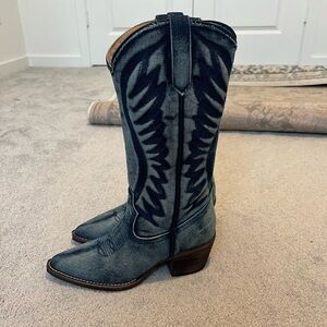 Steve Madden Denim Blue Cowboy Boots